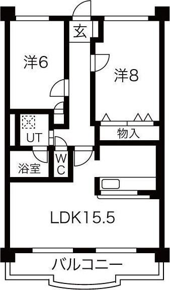 BOLSON A棟(2LDK/1階)の間取り写真