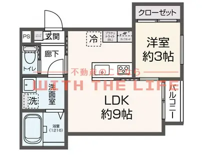 DELICA花畑(1LDK/1階)の間取り写真