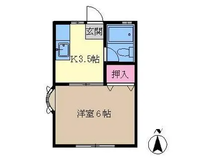 ハイツアキバ(1K/1階)の間取り写真
