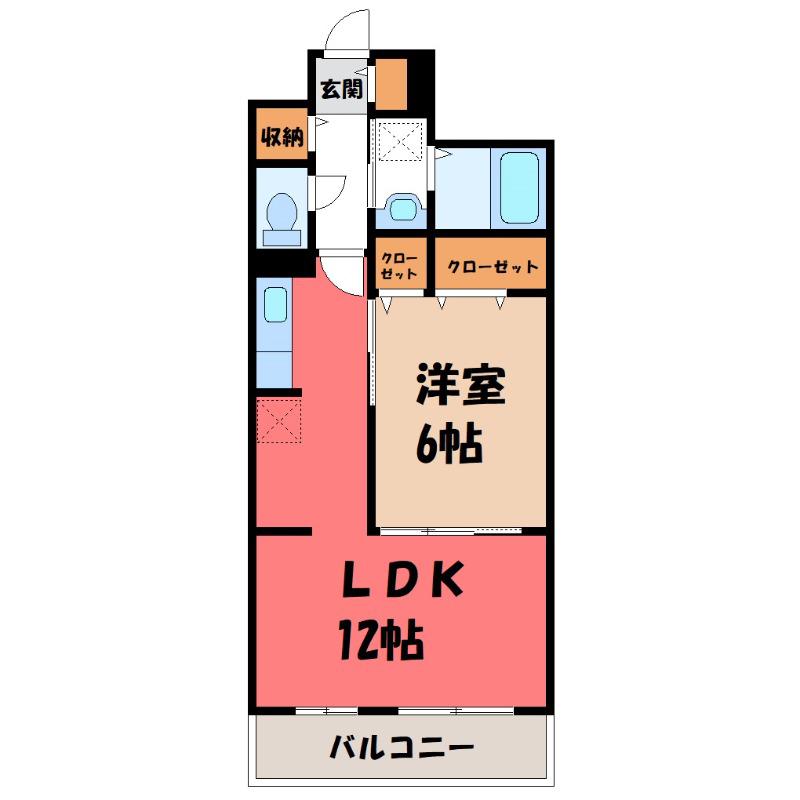 クラール 大島 A(1LDK/2階)の間取り写真