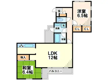 TS GARDEN SAGINOMIYA(2LDK/1階)の間取り写真