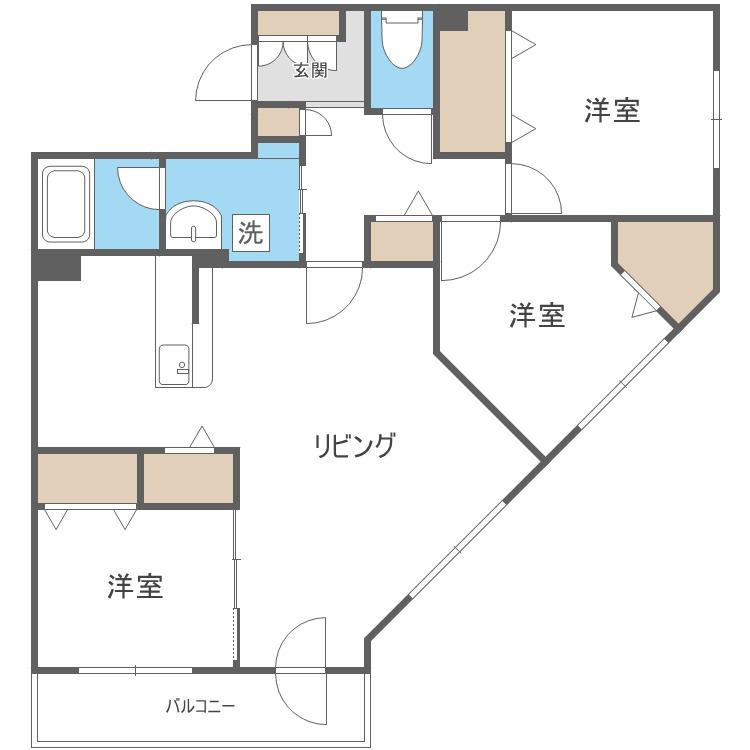 リーフウィング(3LDK/3階)の間取り写真