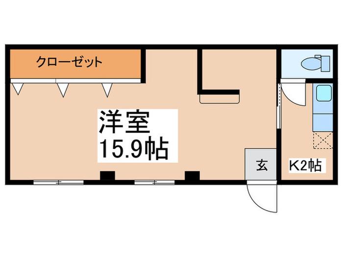 野々上マンション(1K/1階)の間取り写真
