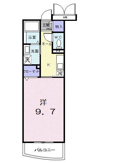 ヴィラグレイス(1K/3階)の間取り写真