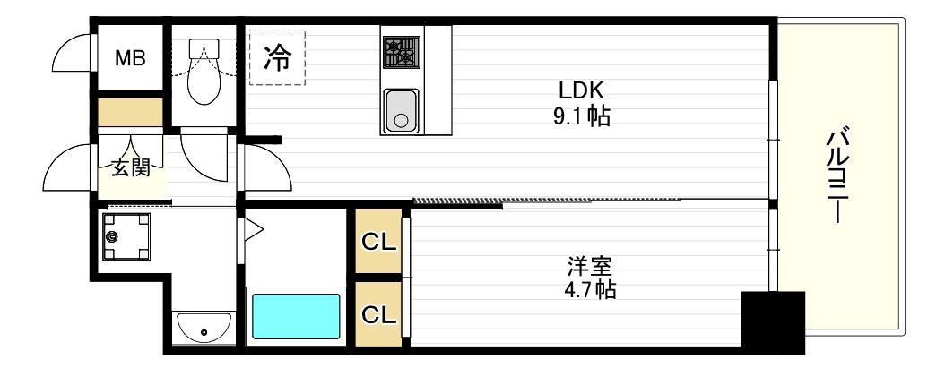 GM KOHAMA(1LDK/3階)の間取り写真