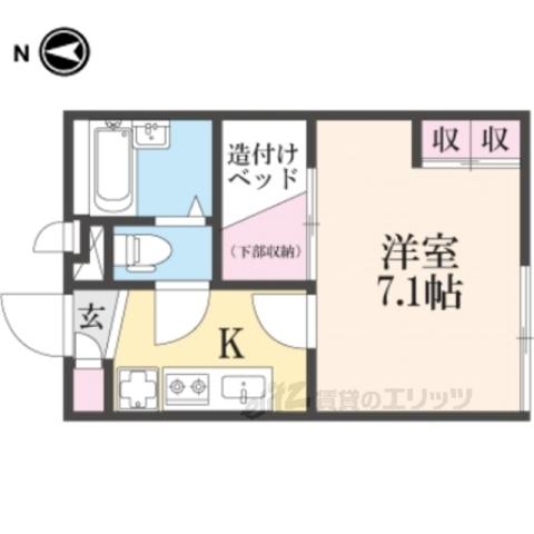 レオパレス上木田(1K/2階)の間取り写真