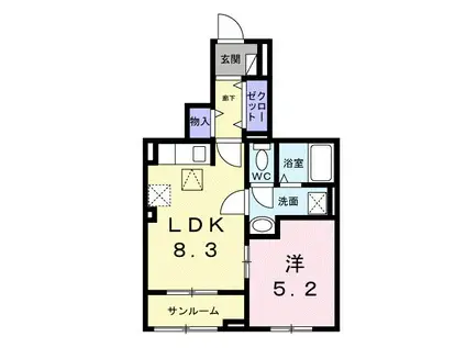 アールズハイムII(1LDK/1階)の間取り写真