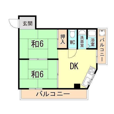 三陽マンション(2DK/3階)の間取り写真