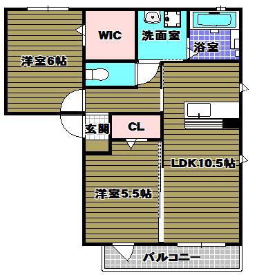 VALENCIA(2LDK/2階)の間取り写真