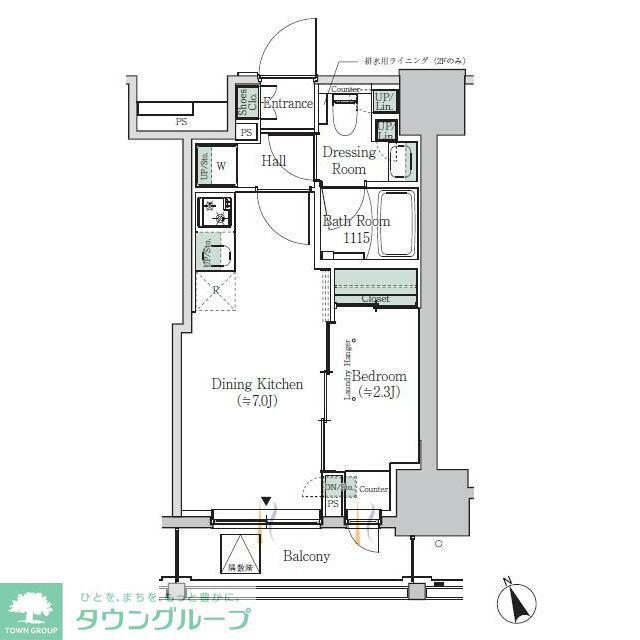 ONE ROOF RESIDENCE ASAKUSABASHI(1DK/3階)の間取り写真