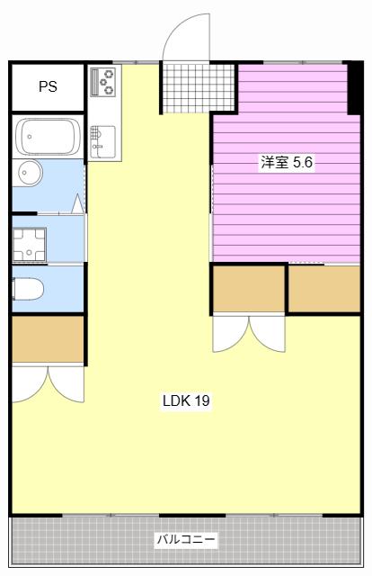 Vタウン(1LDK/2階)の間取り写真