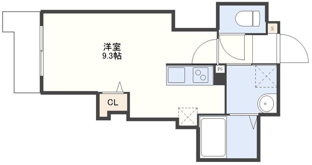 フォースラック出来大工町(ワンルーム/2階)の間取り写真