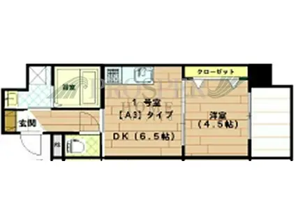 FOREST COURT南大江公園(1DK/8階)の間取り写真