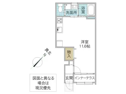 レーガベーネ勝田本町 IV(ワンルーム/1階)の間取り写真