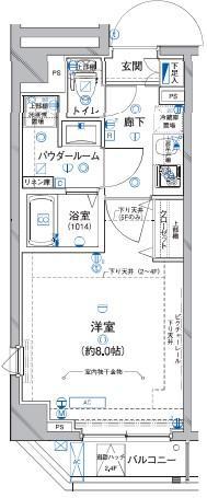 アルテシモ ステラ(1K/4階)の間取り写真