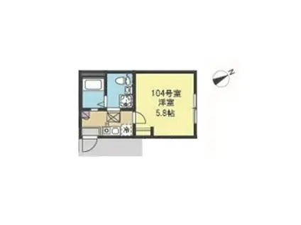 サンナチュラル東白楽(1K/1階)の間取り写真