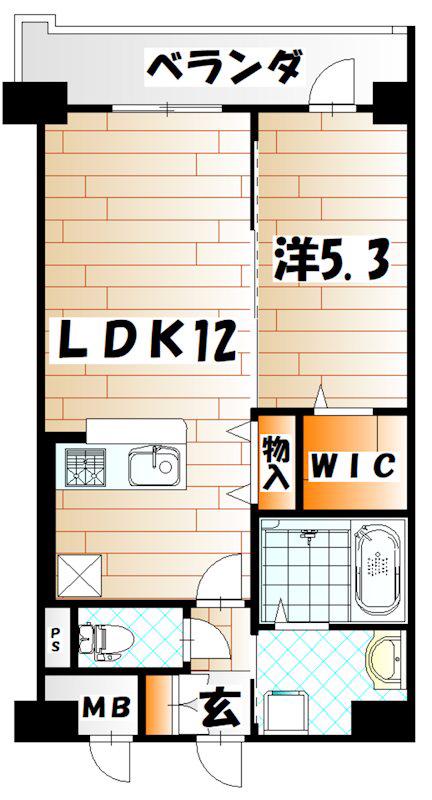 LEGEND紺屋町(1LDK/7階)の間取り写真