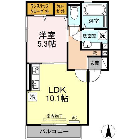 STAY GRATEFUL(1LDK/2階)の間取り写真