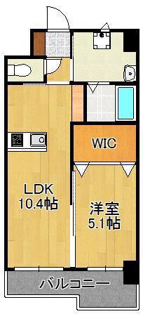 プルーム木町(1LDK/4階)の間取り写真