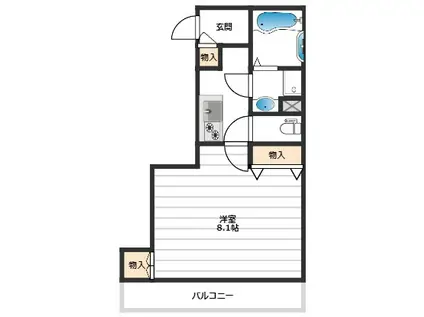 フレスコときわ台(1K/3階)の間取り写真