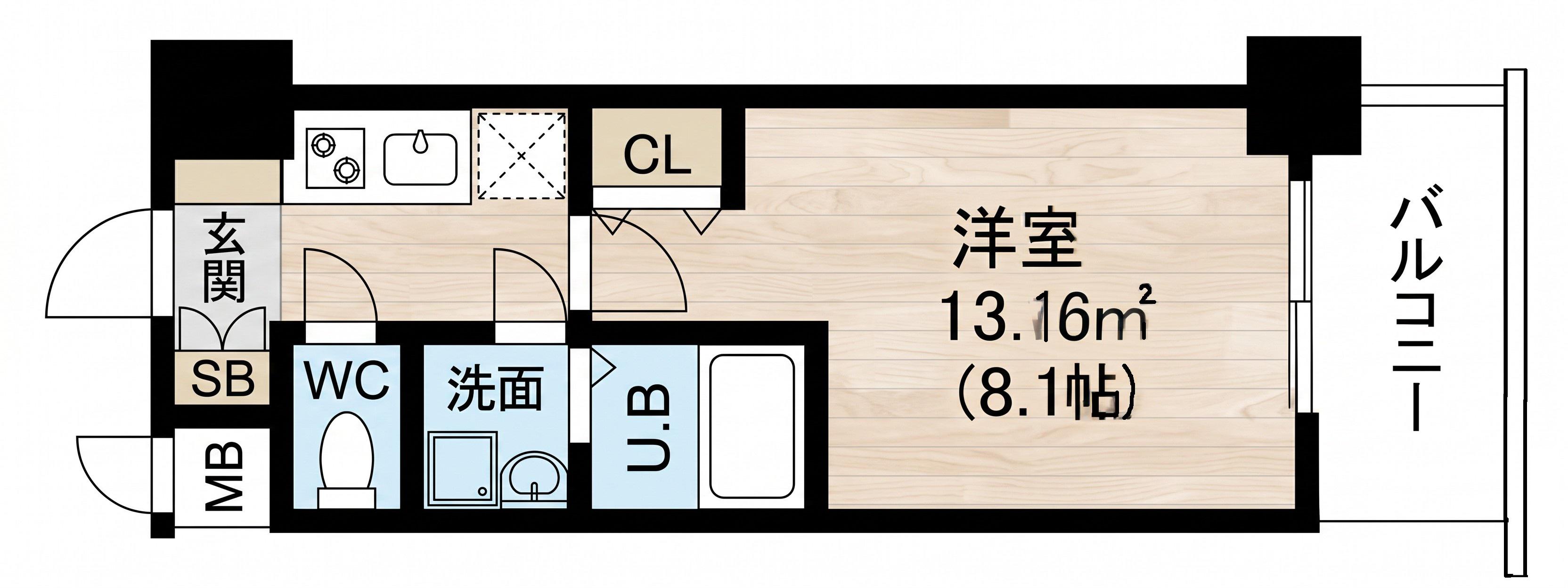 S-RESIDENCE緑橋SERIO(1K/5階)の間取り写真