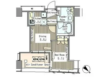 MY TOWER RESIDENCE マイタワーレジデンス(1DK/12階)の間取り写真
