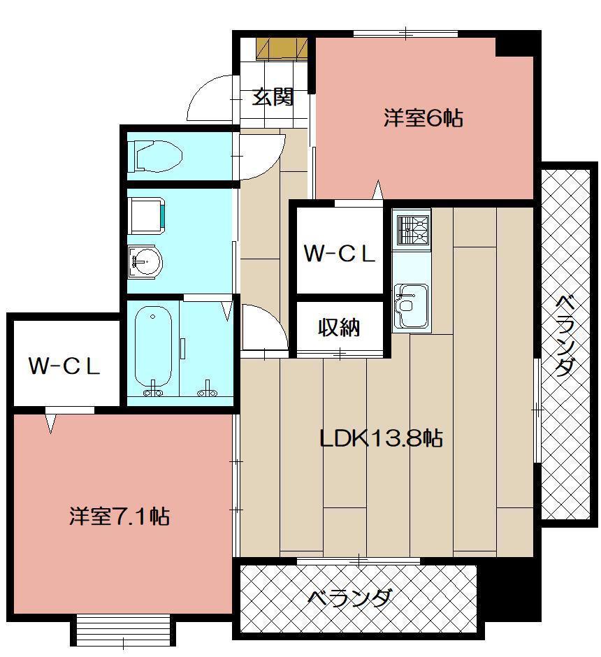 ダ・ヴィンチ(2LDK/13階)の間取り写真