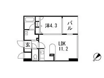 JEUNESEE翠町 (1LDK/2階)の間取り写真