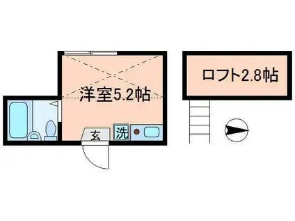 シャンテアムール亀戸(ワンルーム/3階)の間取り写真