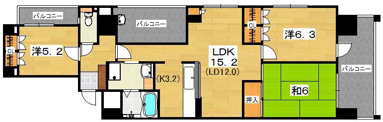 SELEVER(3LDK/2階)の間取り写真