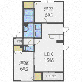 アメージングエステートI(2LDK/2階)の間取り写真
