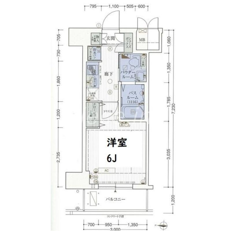 エステムコート新大阪Ⅷレヴォリス(1K/7階)の間取り写真