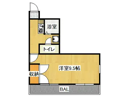 アイボリーハイツ C棟(1K/2階)の間取り写真