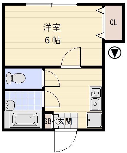 アスピア中野壱番館(1K/1階)の間取り写真