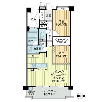 ビッグヴァン二子多摩川(1SLDK/3階)の間取り写真