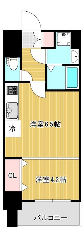 メイクス天王寺南(1DK/7階)の間取り写真