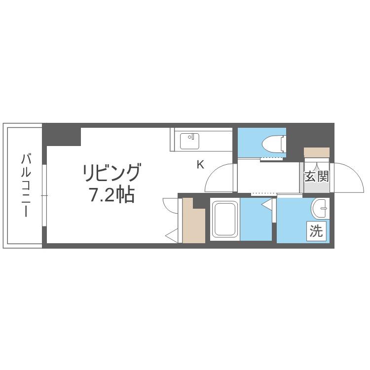 アルファスクエア北15条(1K/8階)の間取り写真