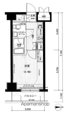 メインステージ錦糸町(1K/5階)の間取り写真