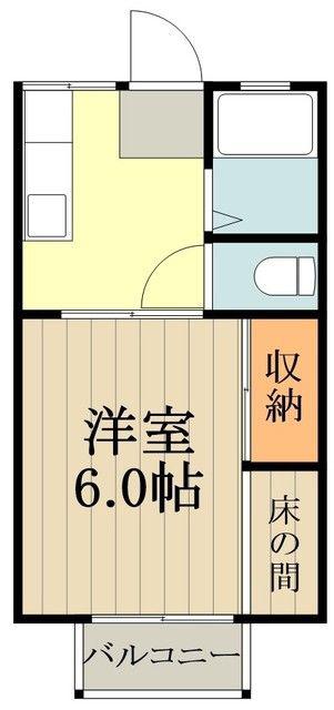 大澤ハイツ(1K/1階)の間取り写真