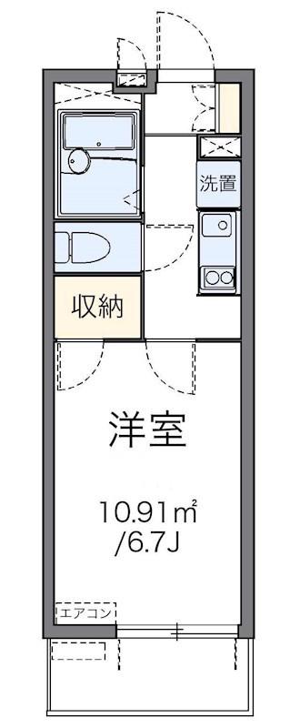 ラ メイジュときわ台(1K/2階)の間取り写真