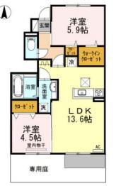 ソレーユコート(2LDK/1階)の間取り写真