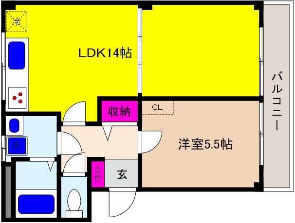 ハーモニーコート東町(1LDK/1階)の間取り写真