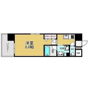 エスペランサ上前津(1K/13階)の間取り写真