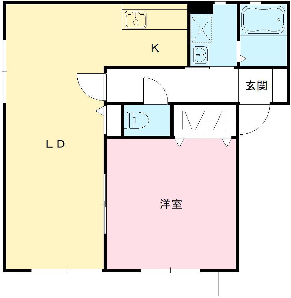 コンフォール(1LDK/1階)の間取り写真