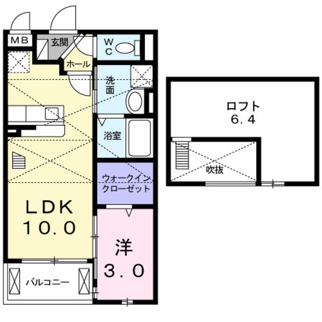 ファースト(1LDK/2階)の間取り写真