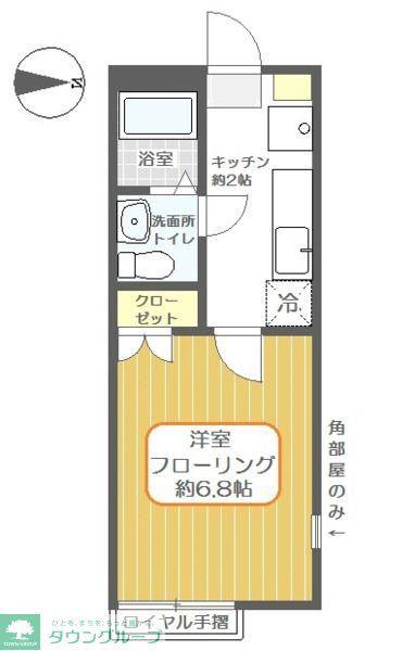 セントポーリア綾瀬(1K/2階)の間取り写真