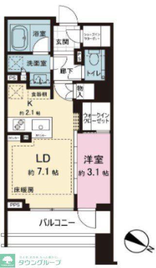 ヴィークコート代々木参宮橋(1LDK/3階)の間取り写真