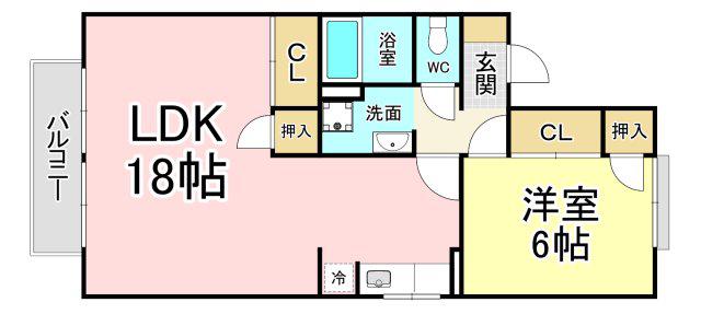 リオグランデ芳賀 C棟(1LDK/2階)の間取り写真