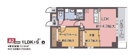 コージー千島(1SLDK/5階)の間取り写真