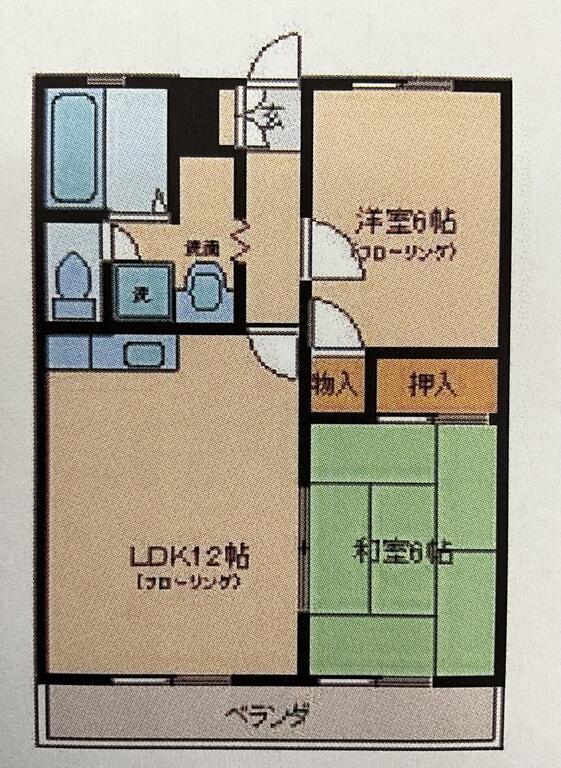 セプトフラット(2LDK/3階)の間取り写真